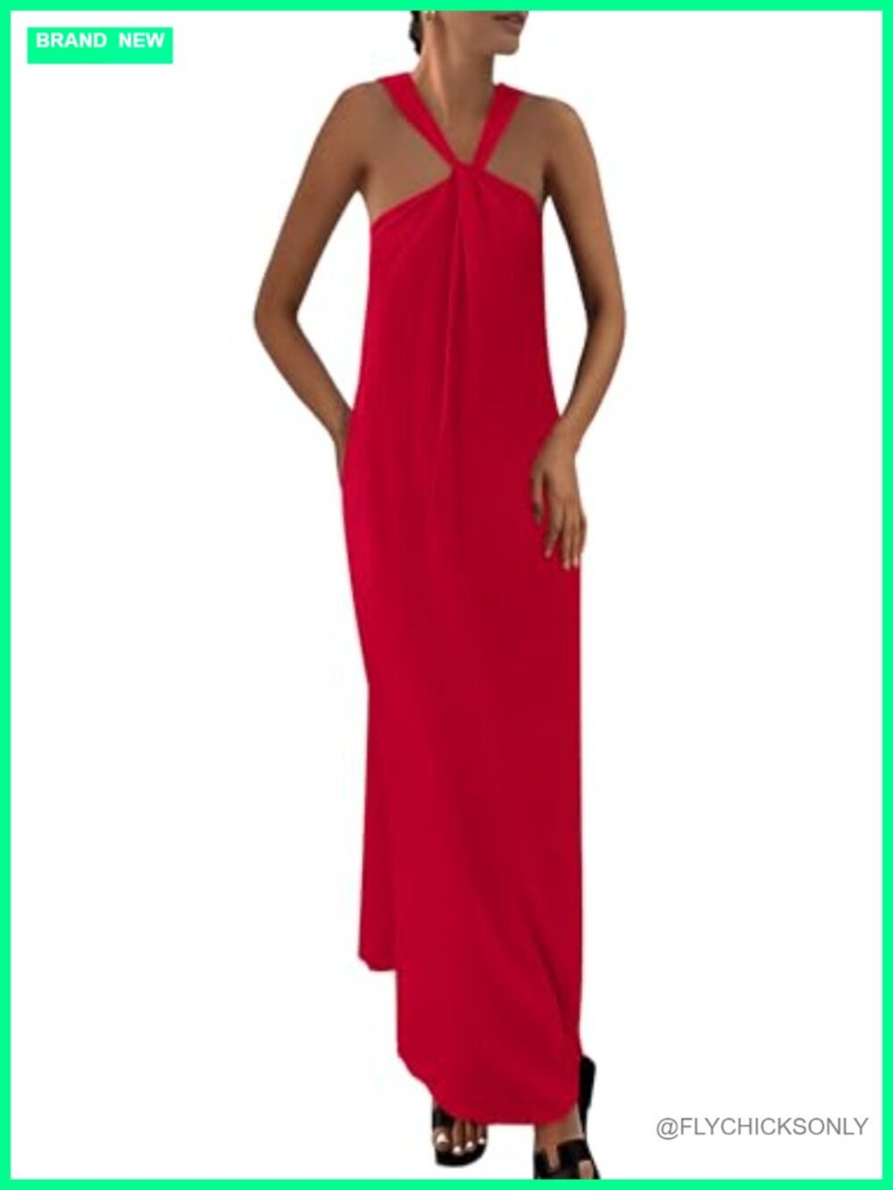 Sleeveless Flowy Maxi Dress Off Shoulder Backless Summer Beach